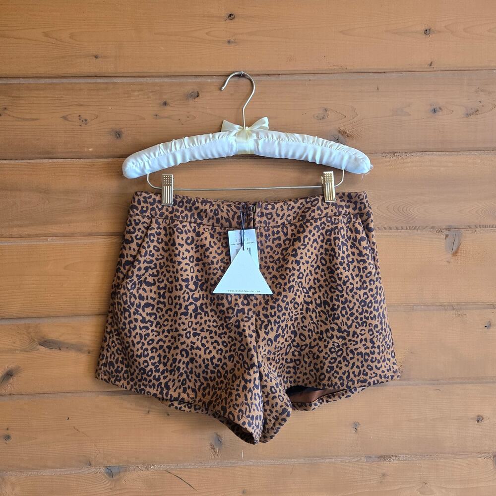 Lost + Wander Leopard Shorts NWT S Faux Suede High Waisted Boho Animal Print
